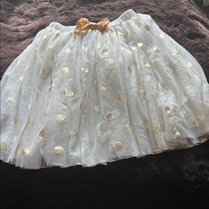 Source Unknown Ivory and Gold Dot Skirt